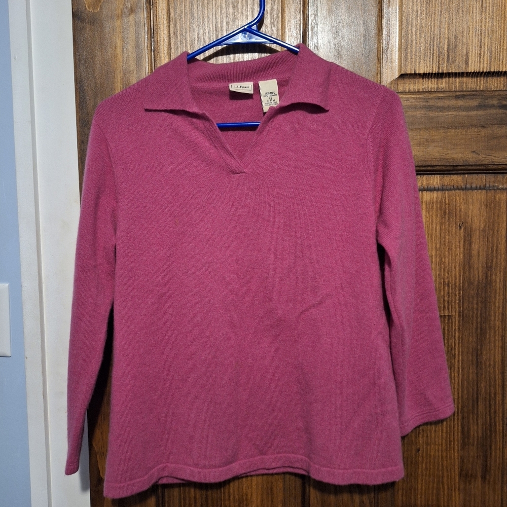 L.L. Bean Women's Cashmere Pink Sweater Size XS